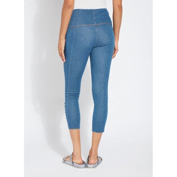 Lyssé Lace Up Cropped Jeans in Mid Wash - NWT - Size Small - Picture 2 of 4